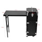 Nail Desk Mobile Station Rolling Makeup Train Case Trolley Cosmetic Manicure Table Mirror 4 Drawers Black 