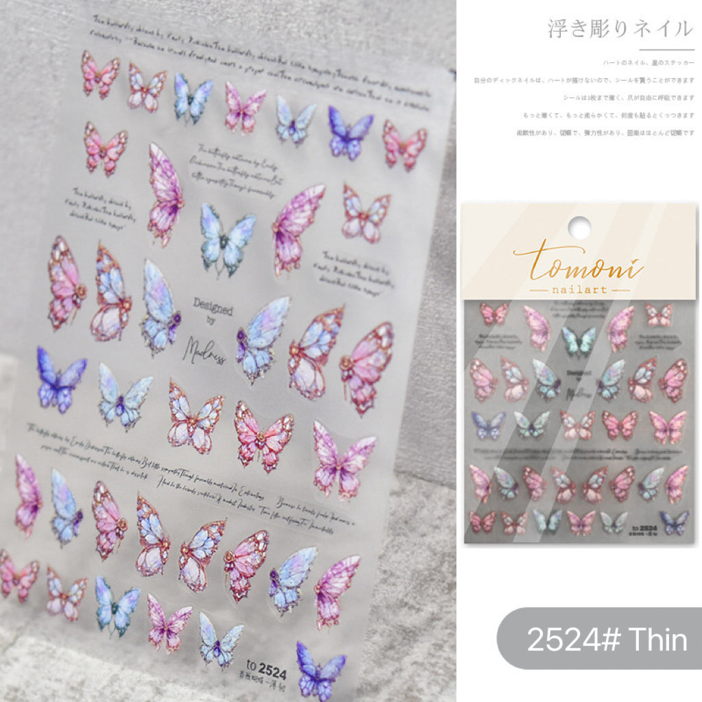 1Sheet DIY Butterflies Nail Stickers