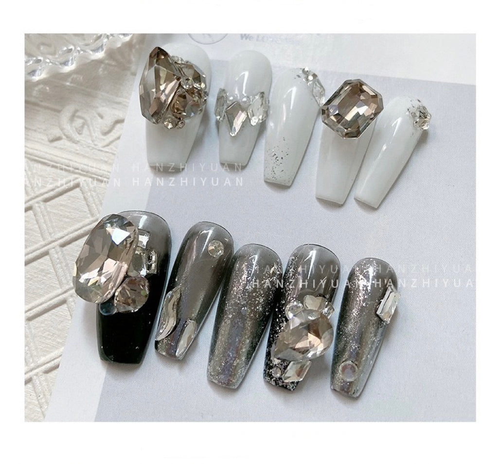 2pcs Shiny Pointed Bottom K9 Crystal Drills