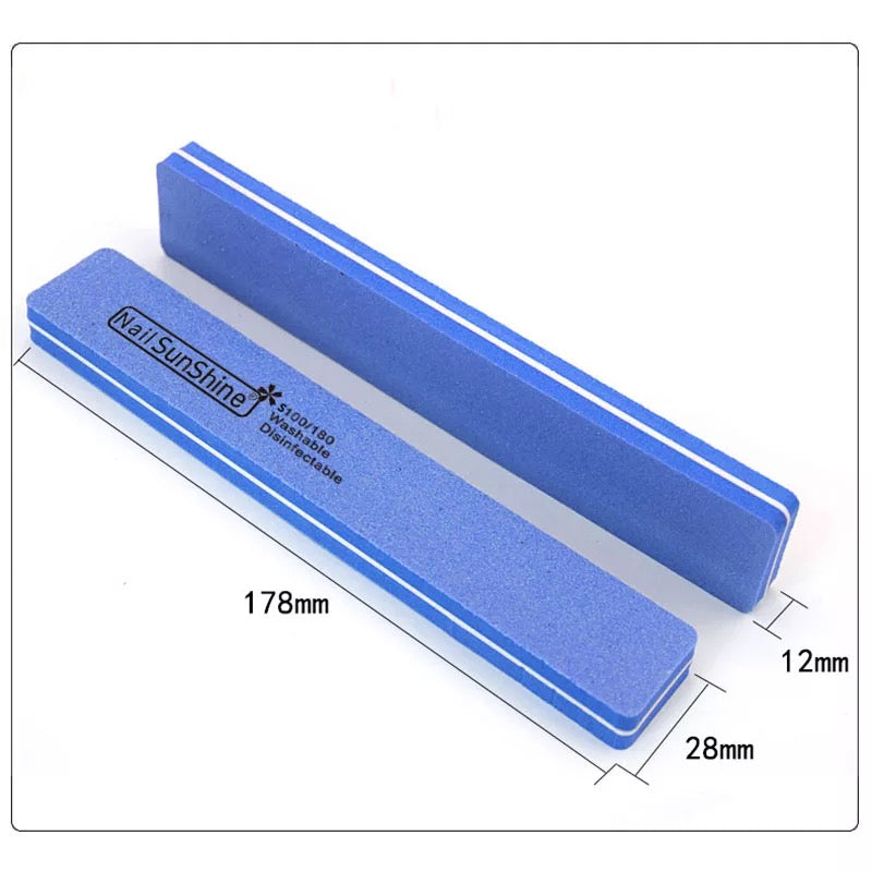 【Buy 2 Get 1 Free】1 Pcs 100/180 grits square Sponge Nail File (random color)