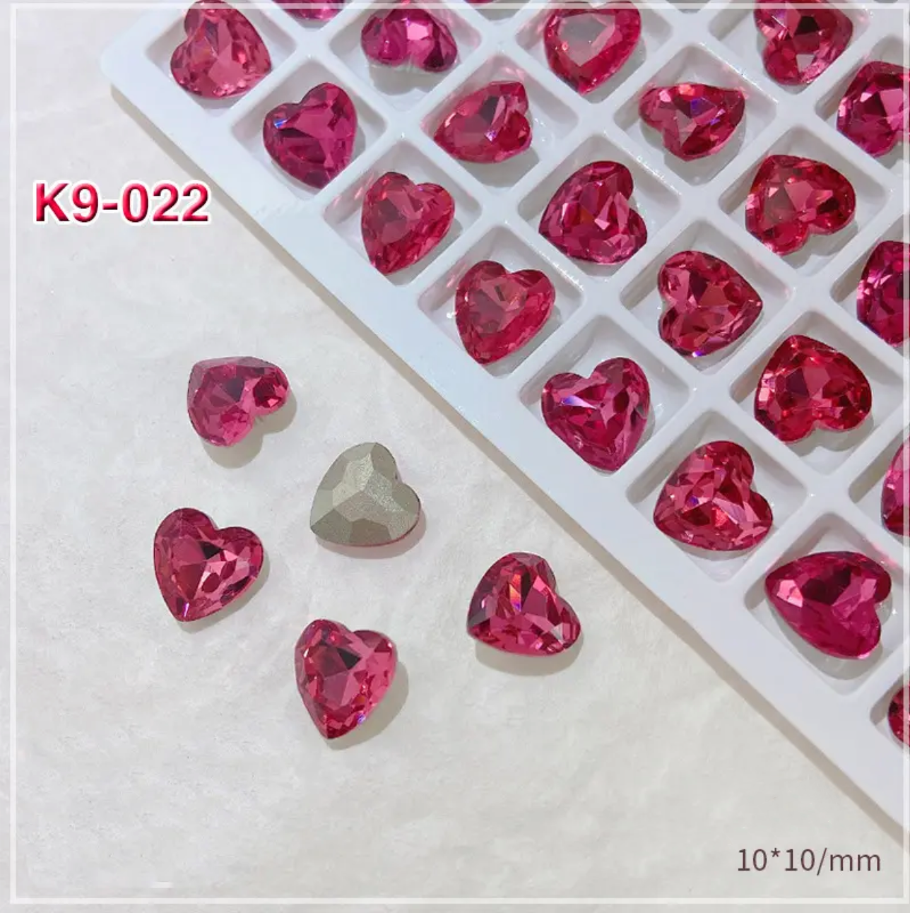 2pcs Rose Red K9 Crystal Drill Nail Art Decoration