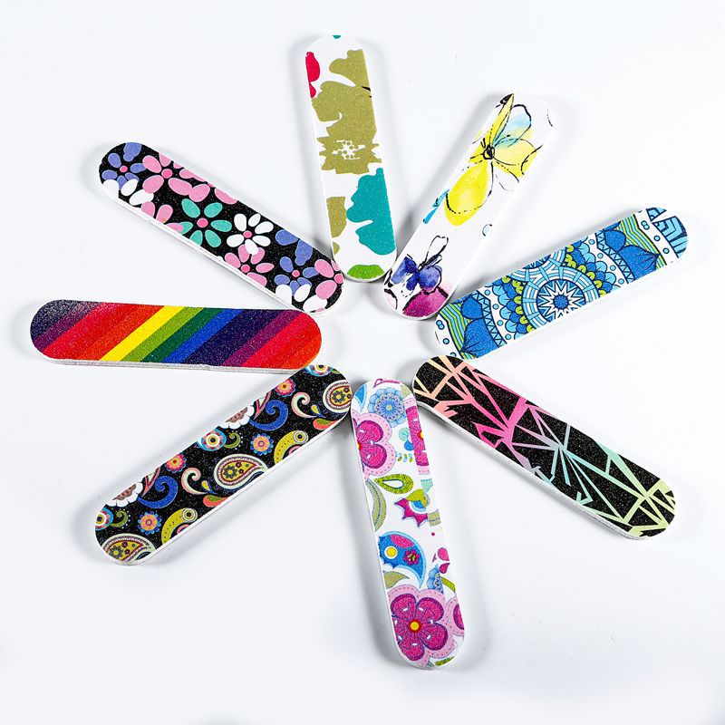 【Buy 2 Get 1 Free】10Pcs Flower Mini Double Sided Nail Art Files Random Color