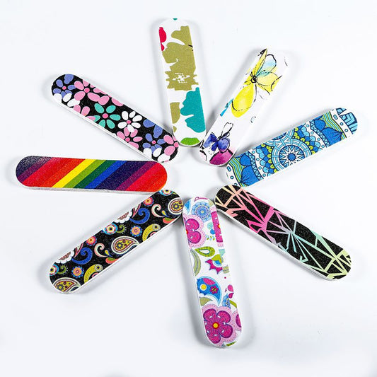 【Buy 2 Get 1 Free】10Pcs Flower Mini Double Sided Nail Art Files Random Color