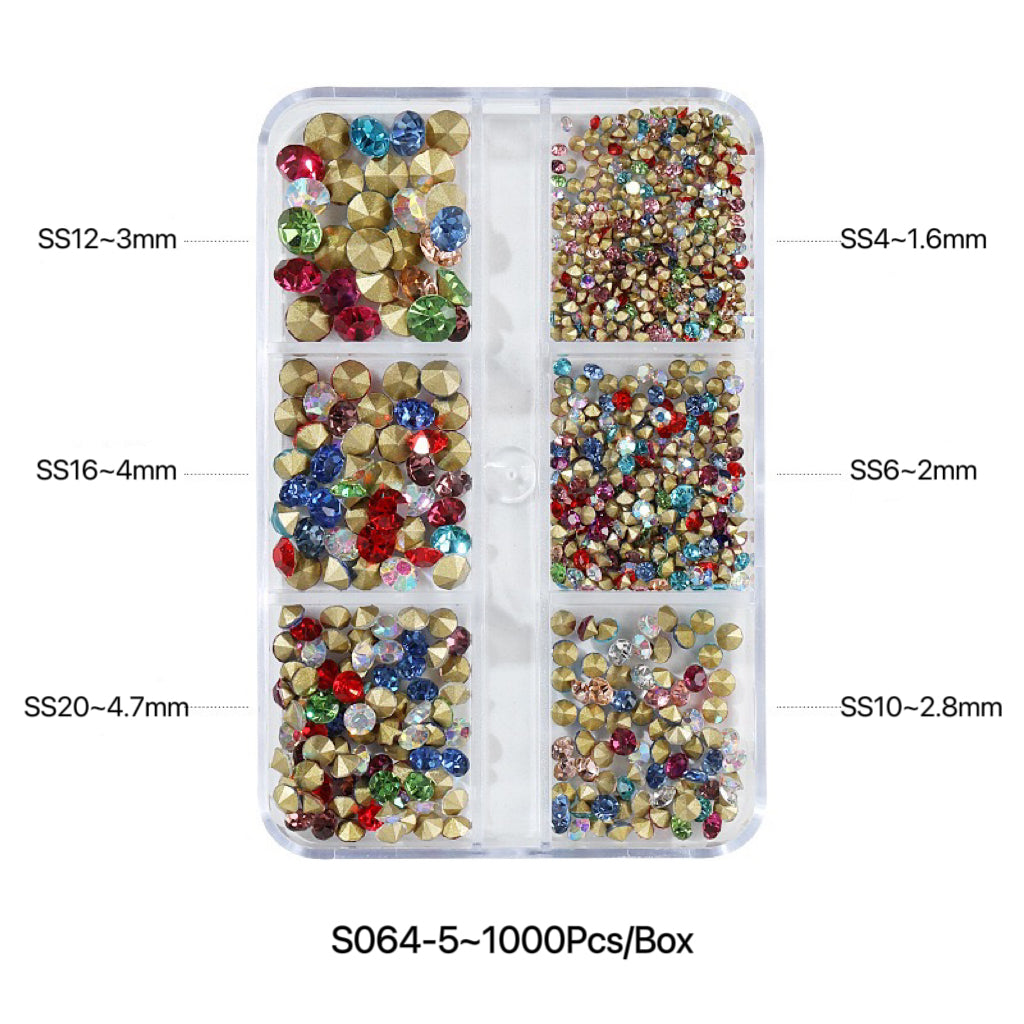 1Box Mix Sizes ss6-ss20 Glass Non Hot Fix Rhinestone