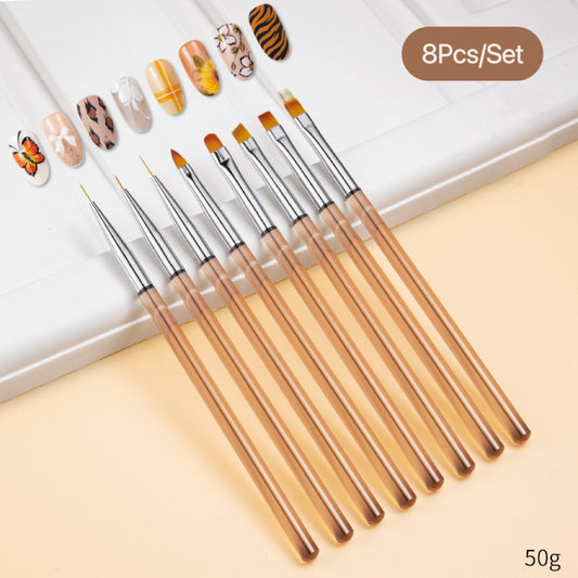 8Pcs/Set Nail Art Pen with Acrylic Pen Holder