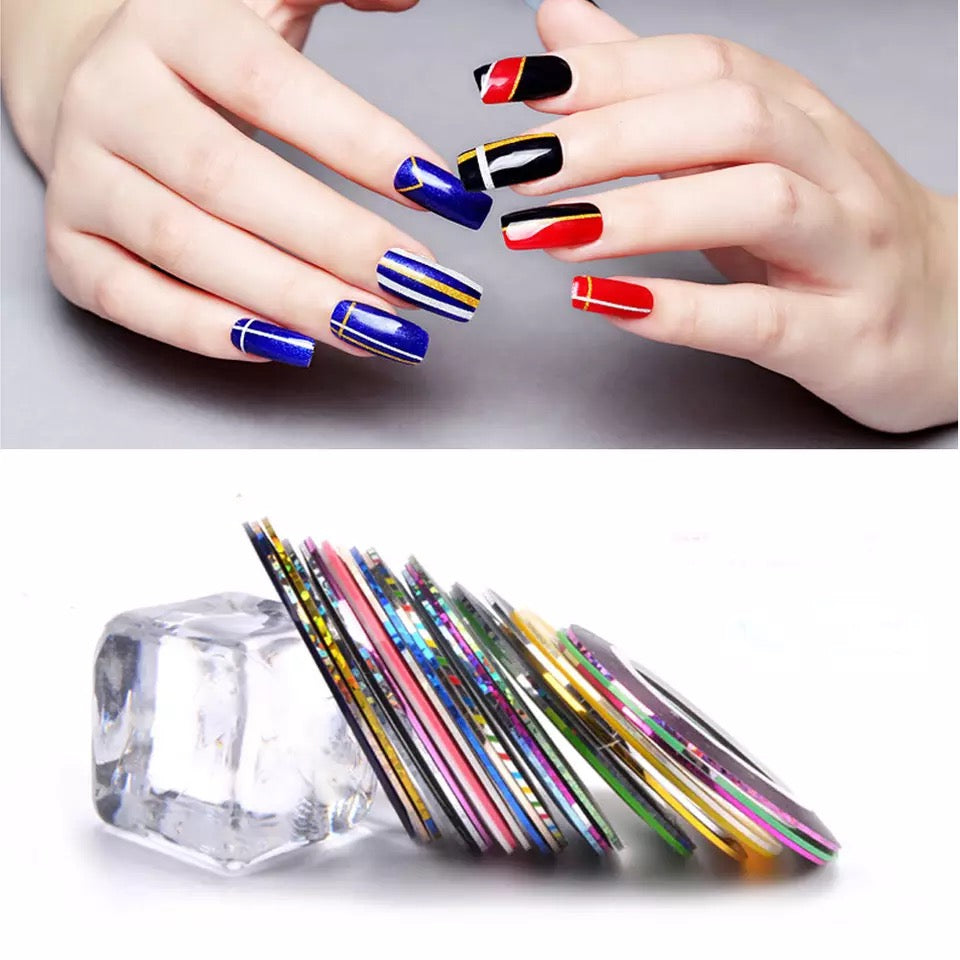 30pcs Coloful Sliders Nail Art Decorations