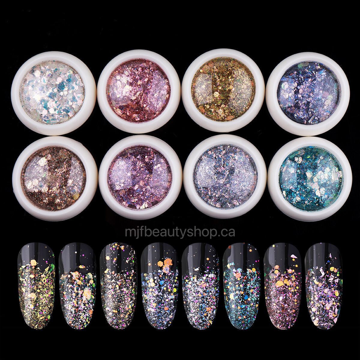 8pcs/Set Nails Art Decorations Nail Holographic Glitter