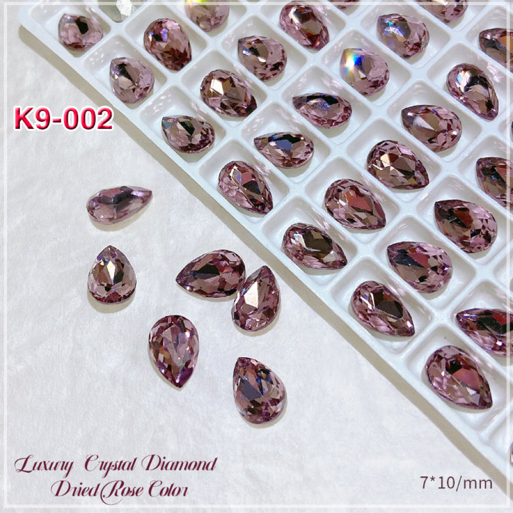 2Pcs Luxury Crystal K9 Diamond Dried Rose