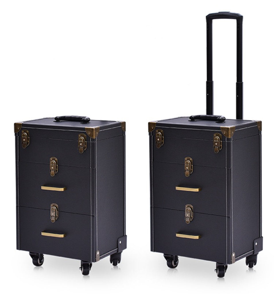 Rolling Luggage Makeup Kit Beauty Suitcase