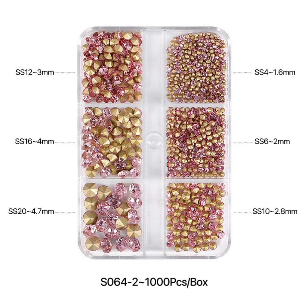 1Box Mix Sizes ss6-ss20 Glass Non Hot Fix Rhinestone