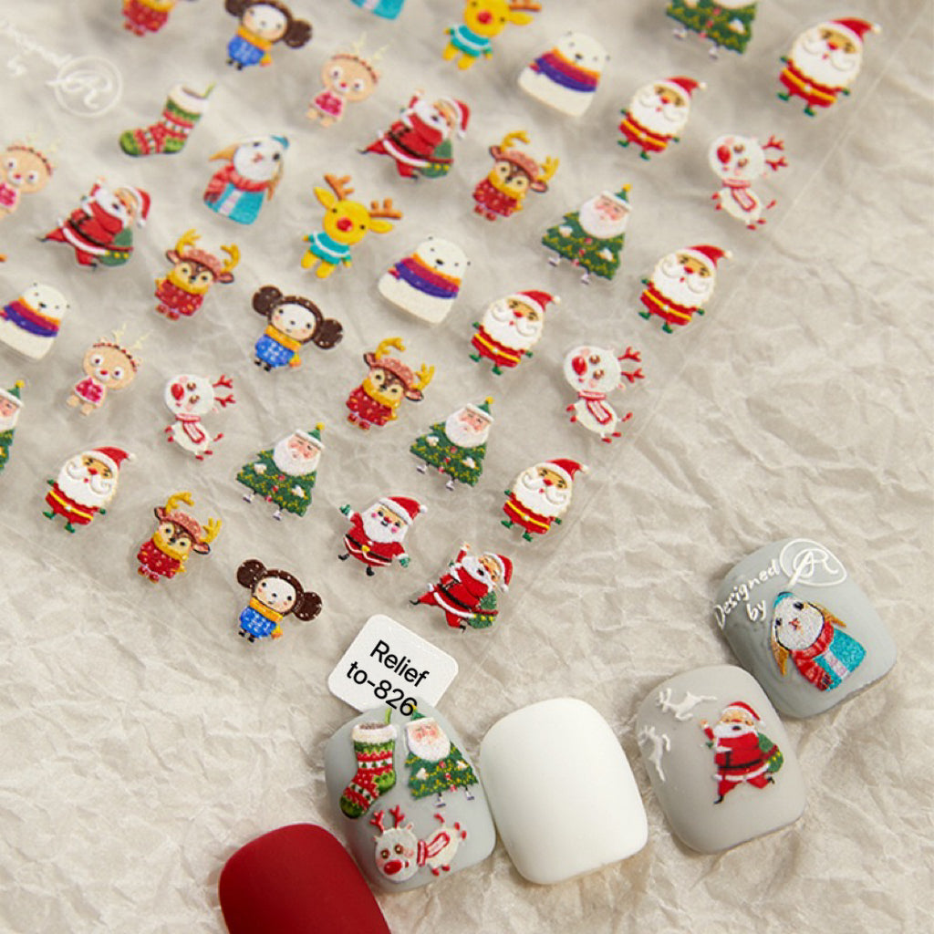 Christmas Relief Nail Stickers