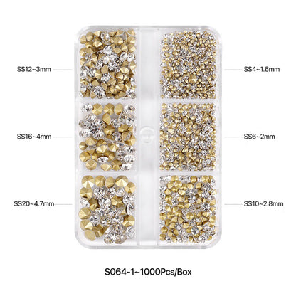 1Box Mix Sizes ss6-ss20 Glass Non Hot Fix Rhinestone