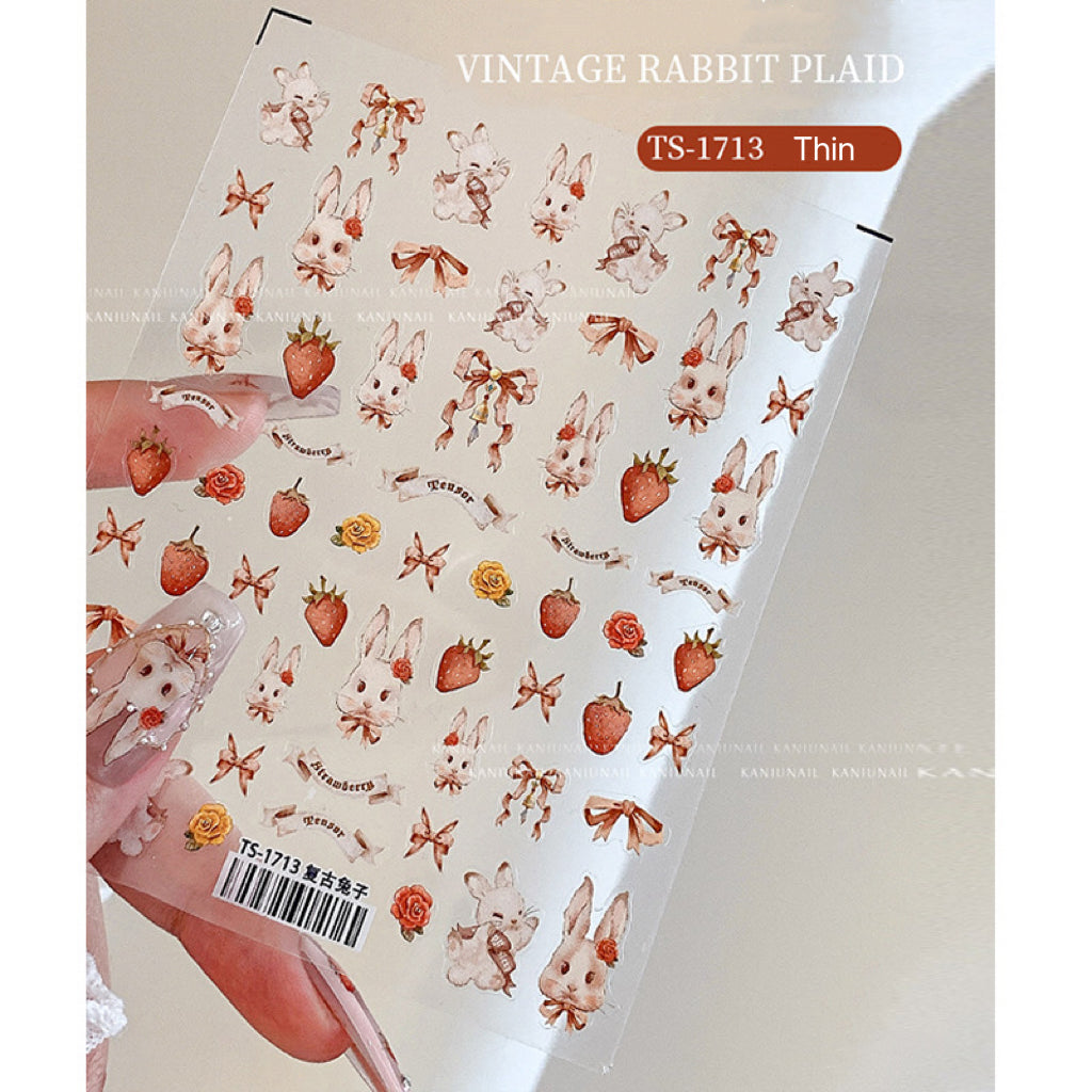 5D Kawaii Rabbit Nail Sticker 1Pcs