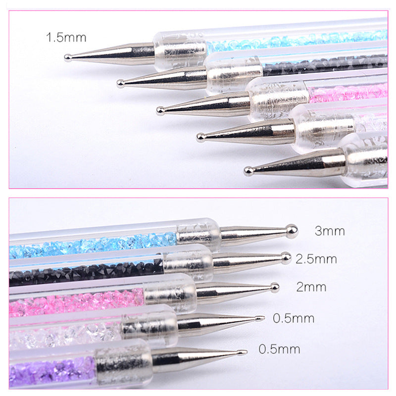 5Pcs/Set Acrylic 2 Ways Nail Art Dotting Pen