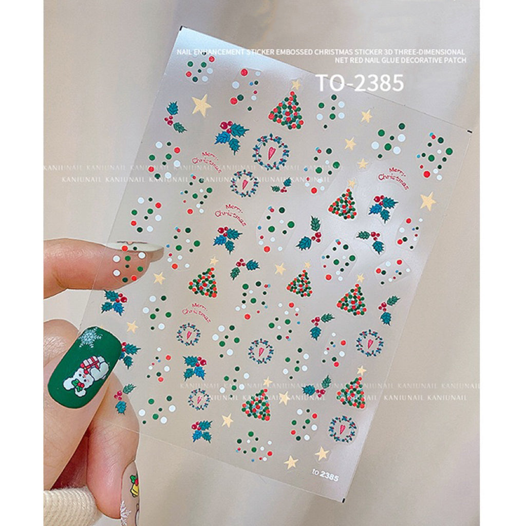 Winter Christmas 3D Nail Stickers Nail Decoration