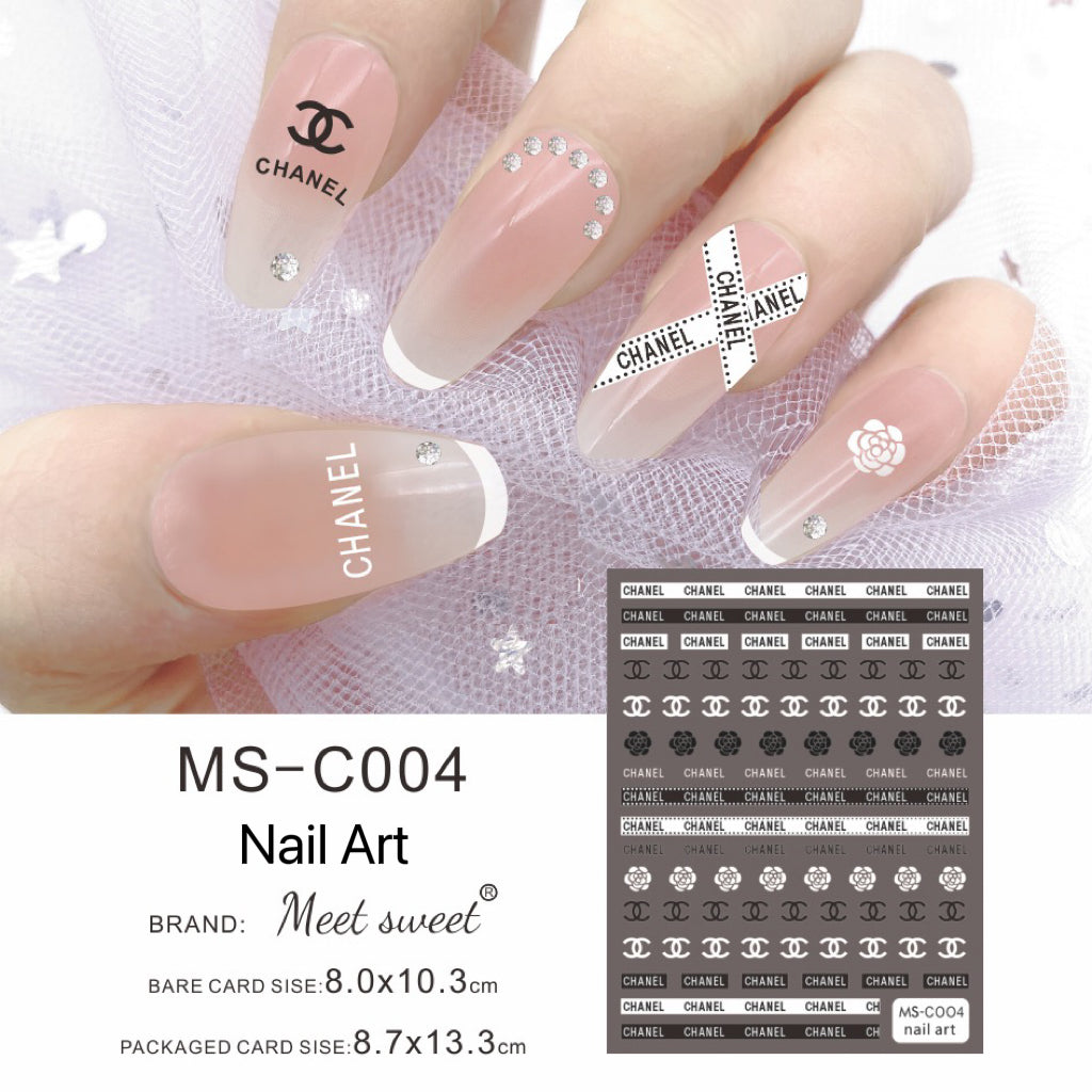 Black White Nail Designer Sticker Nail Art Decoration