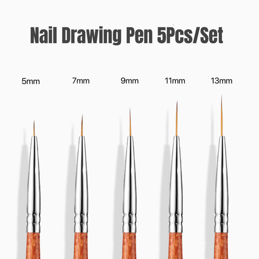 Nail Drawing Pen 5Pcs/Set