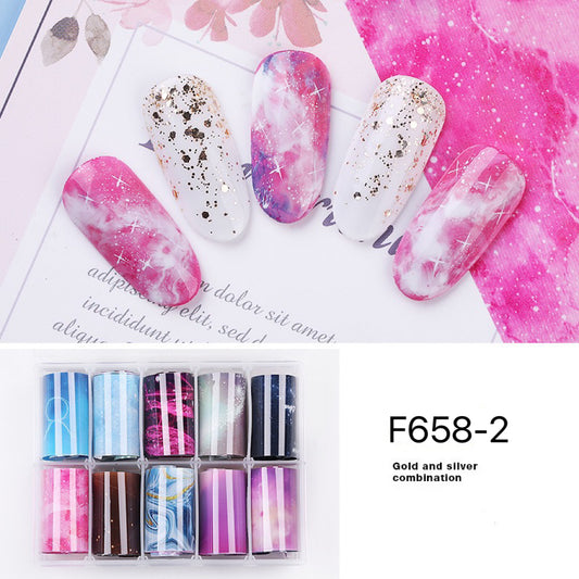 10Rolls Blooming Color Nail Foils Nail Art Transfer F658-2