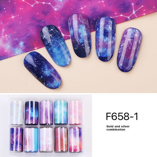 10Rolls Galaxy Nail Foils Nail Art Transfer F658-1