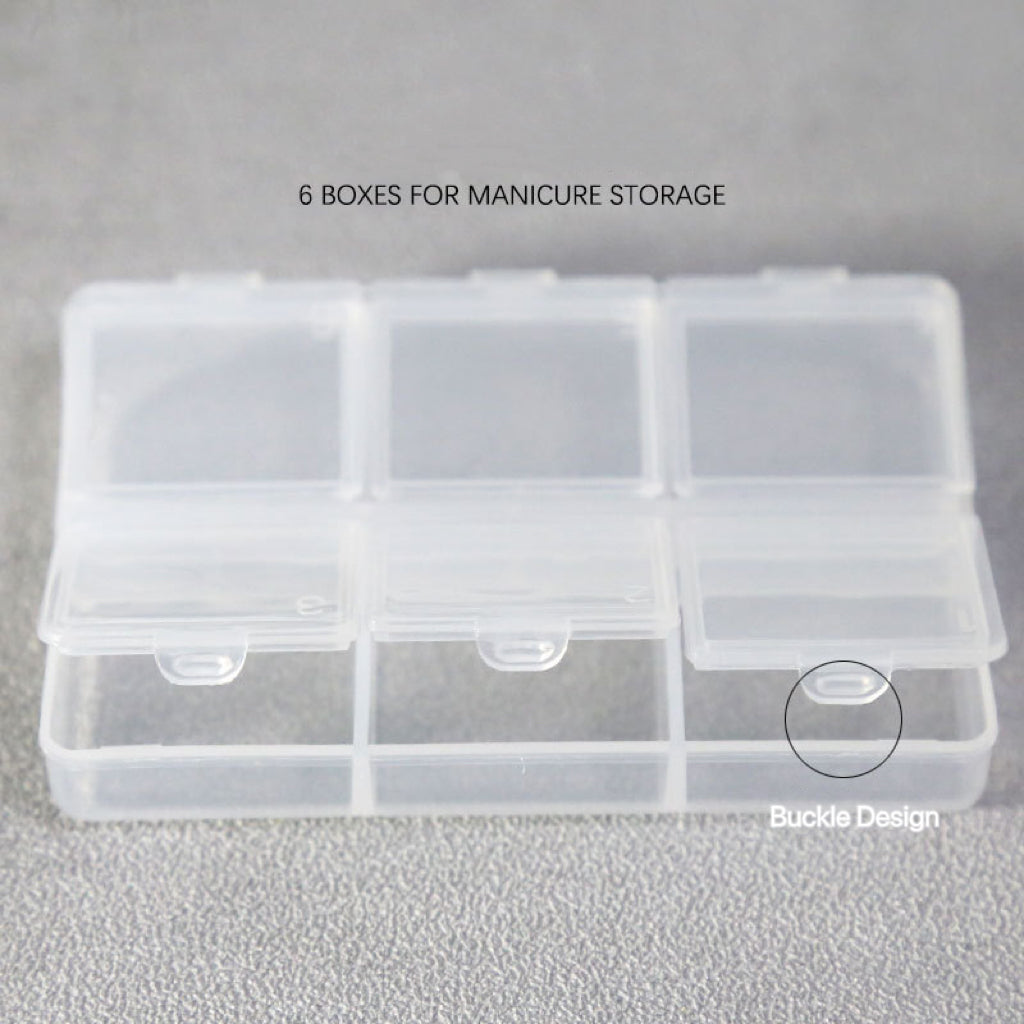 6Grid Square Transparent Storage Box 8.0cm*5.5cm Plastic Organizer Case