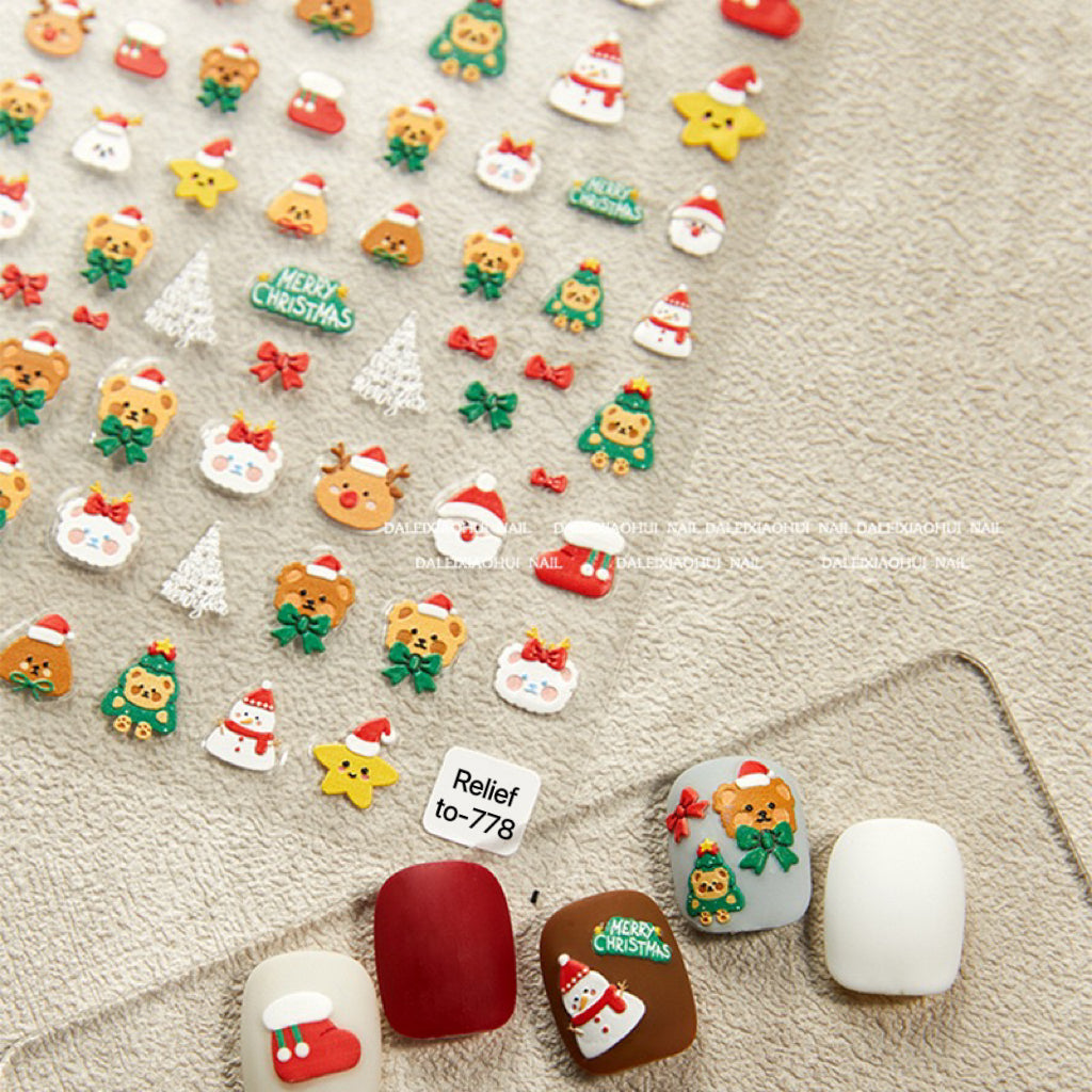 Christmas Relief Nail Stickers