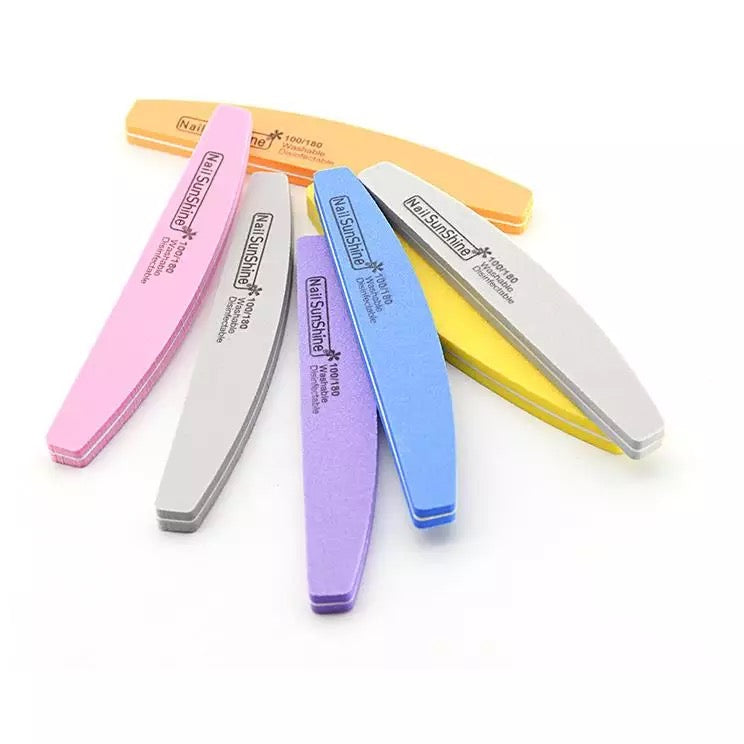 【Buy 2 Get 1 Free】1PC 100/180 Grit Nail Files Washable Double Side Emery Board Nail Buffering Files