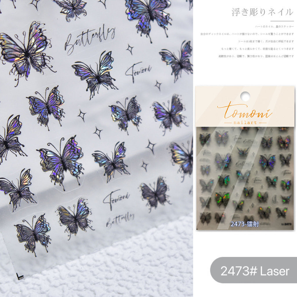 1Sheet DIY Butterflies Nail Stickers