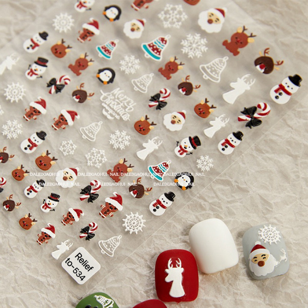 Christmas Relief Nail Stickers