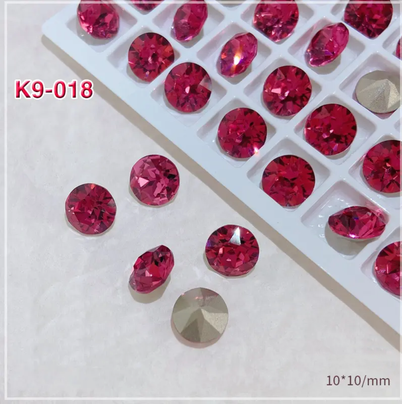 2pcs Rose Red K9 Crystal Drill Nail Art Decoration