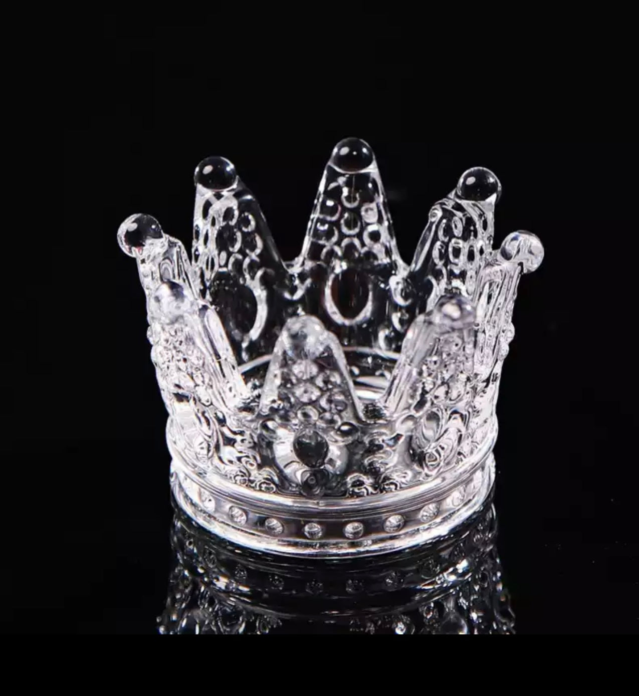 1PC Glass Clear Nail Dish Crown Nail Art Tool Holder