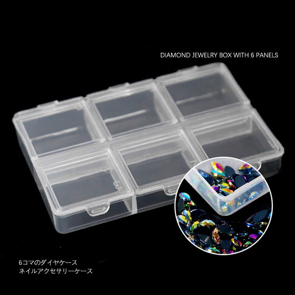 6Grid Square Transparent Storage Box 8.0cm*5.5cm Plastic Organizer Case