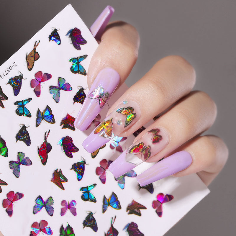 Laser Butterfly Adhesive Nail Art Sticker Decal