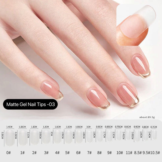 240pcs/box 14 Sizes Matte Gel Square Nails Tips 03#