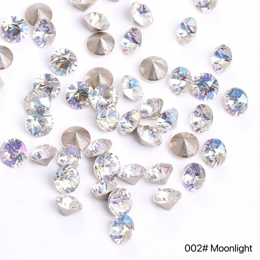 10Pcs Diamond Round Cone Rhinestone