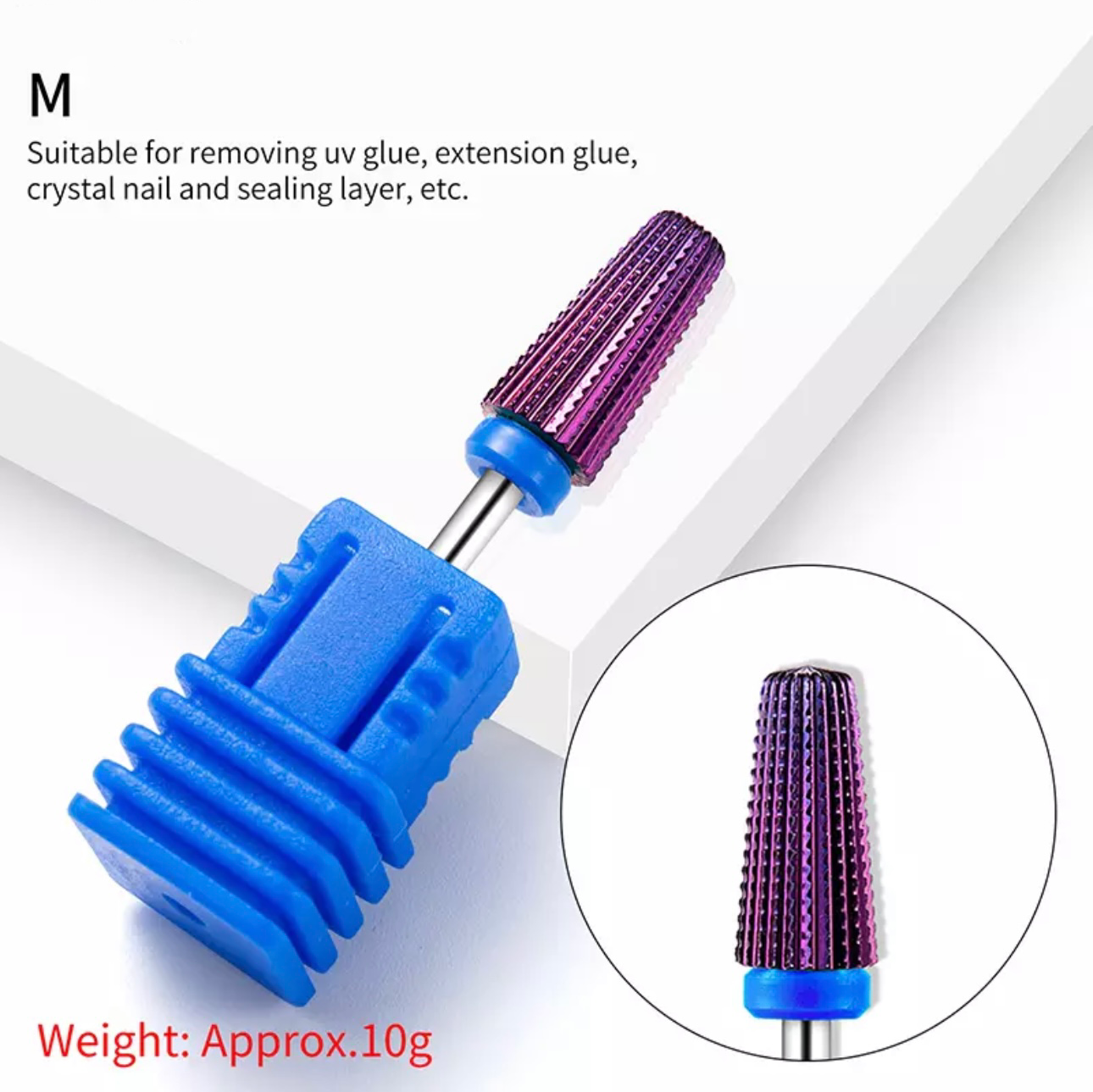 New Purple Plated 5 in 1 Carbide Nail Drill Bits 1Pcs