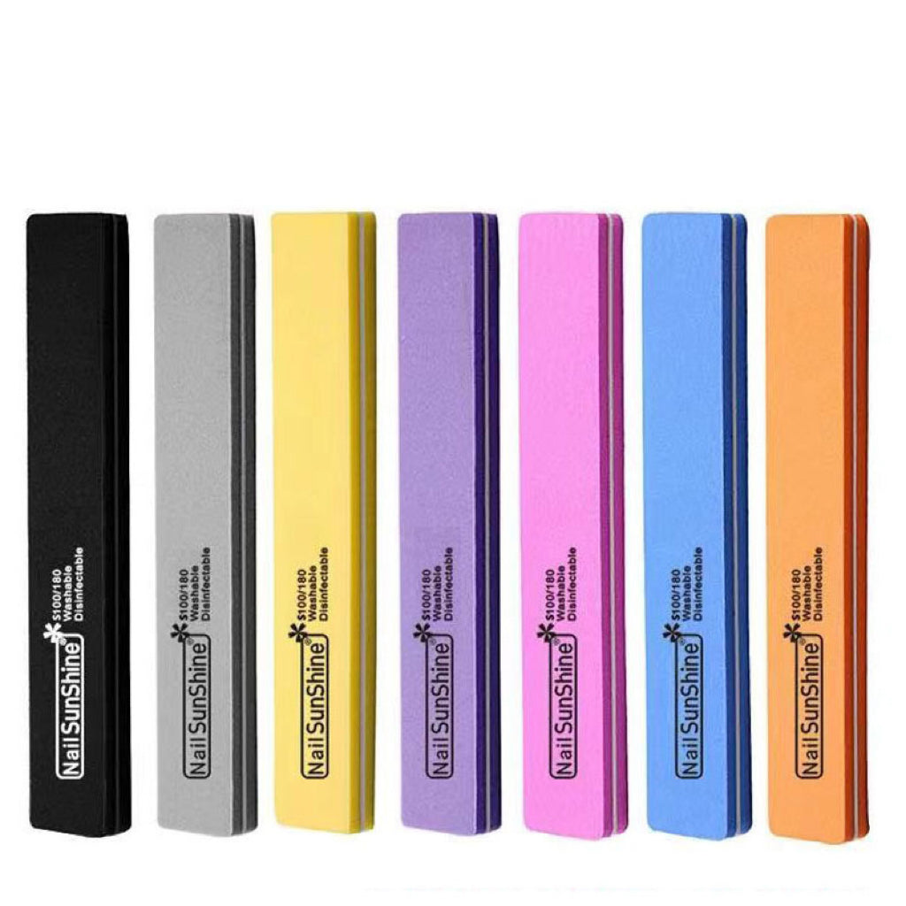 【Buy 2 Get 1 Free】1 Pcs 100/180 grits square Sponge Nail File (random color)