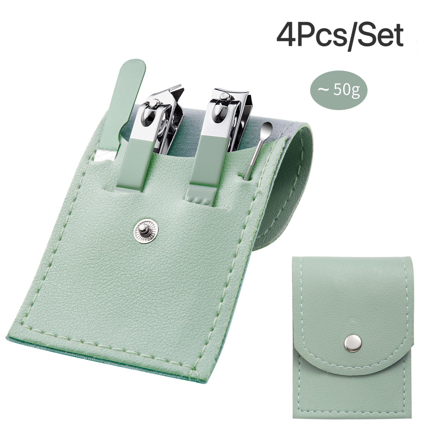 4pcs/set Green Color Folding Bag Nail Clipper Set