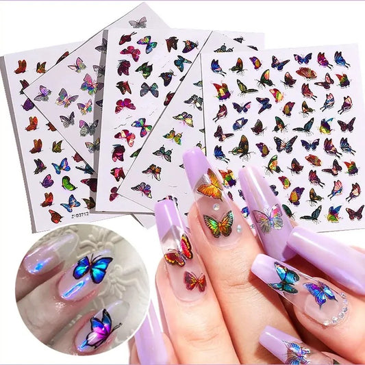 Laser Butterfly Adhesive Nail Art Sticker Decal