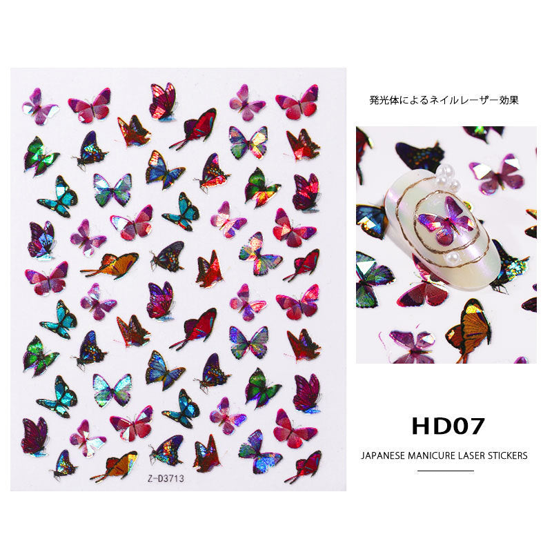 Laser Butterfly Adhesive Nail Art Sticker Decal