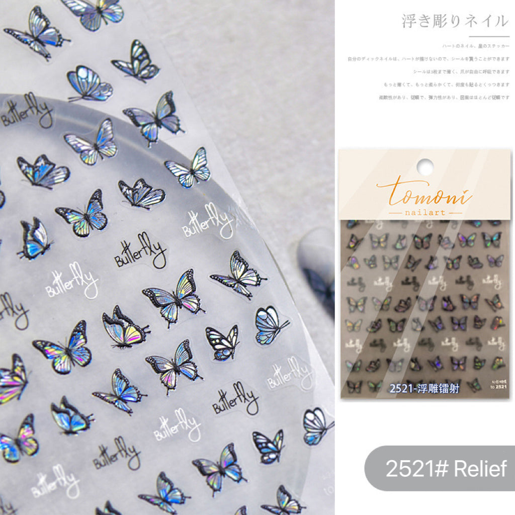 1Sheet DIY Butterflies Nail Stickers