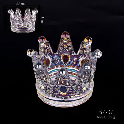 1PC Glass Clear Nail Dish Crown Nail Art Tool Holder