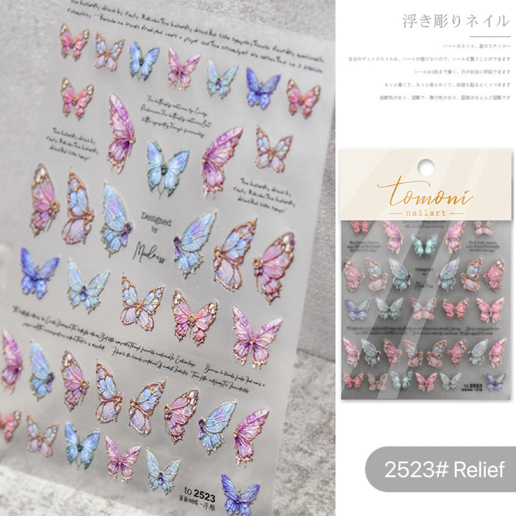 1Sheet DIY Butterflies Nail Stickers