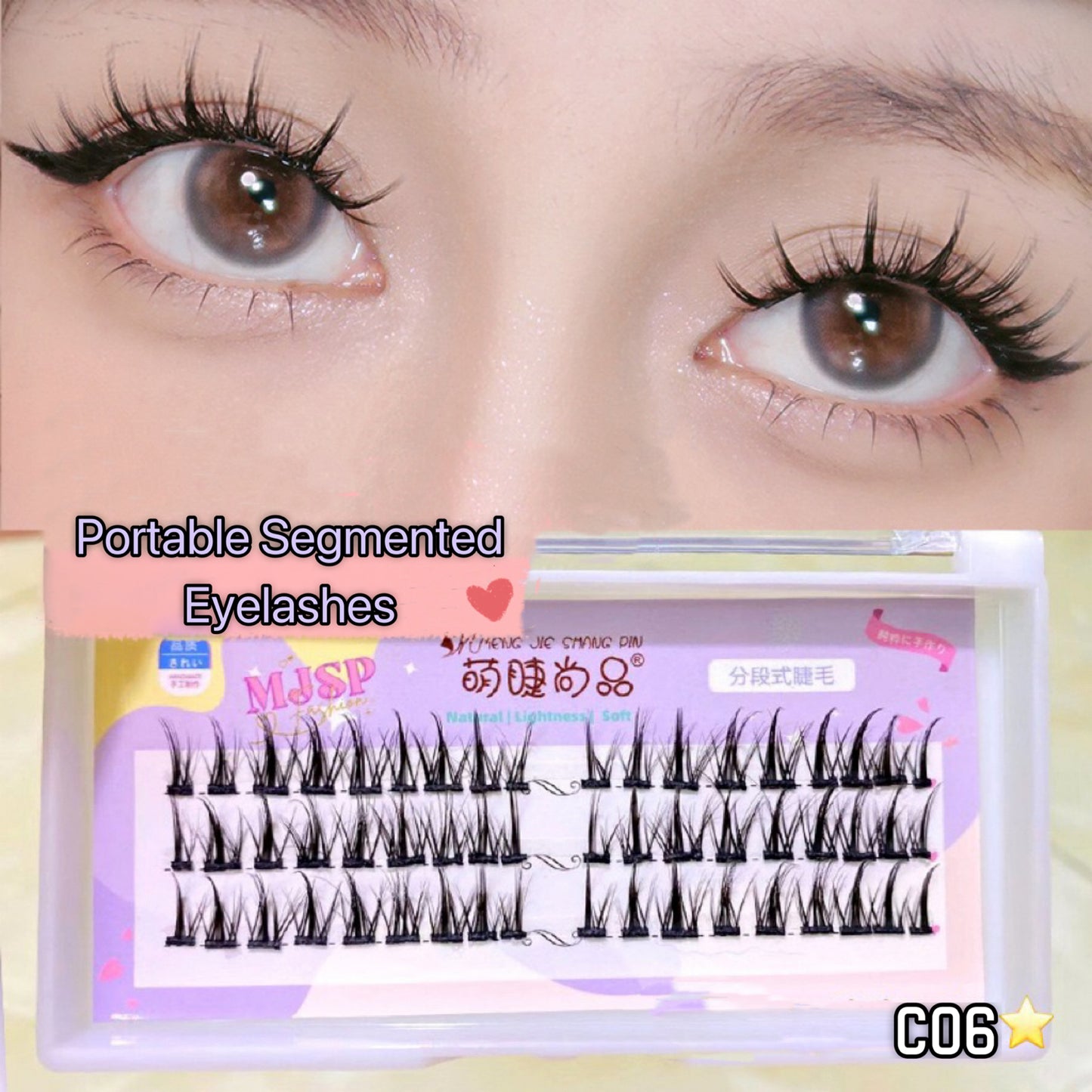 C06 Portable Segmented False Eyelashes 8-13mm