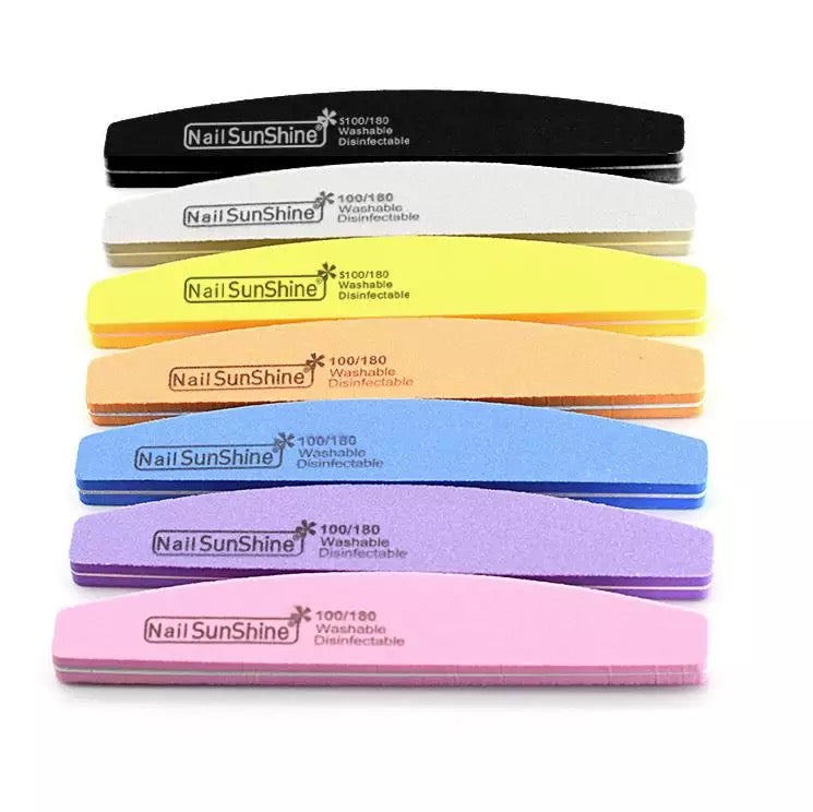 【Buy 2 Get 1 Free】1PC 100/180 Grit Nail Files Washable Double Side Emery Board Nail Buffering Files