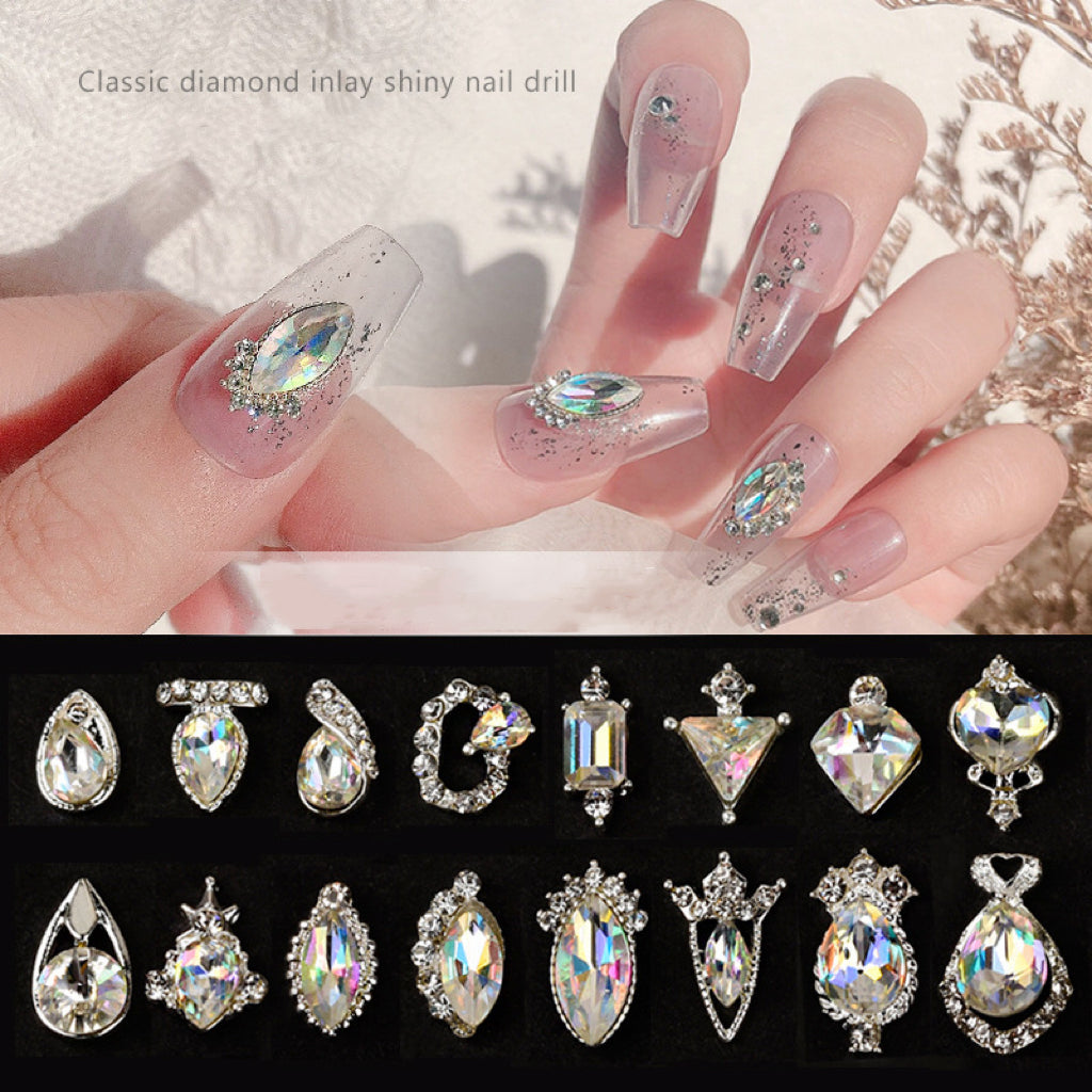 2Pcs Shiny AB Rhinestone Nail Art Decorations