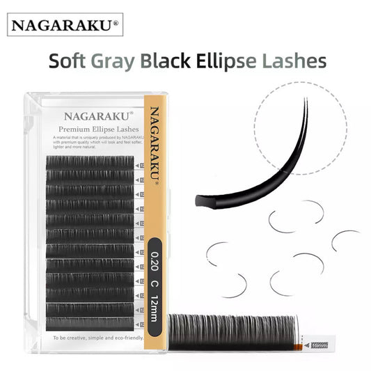 NAGARAKU 0.20mm C/D Curl Mix 8-15mm Flat Ellipse Eyelash