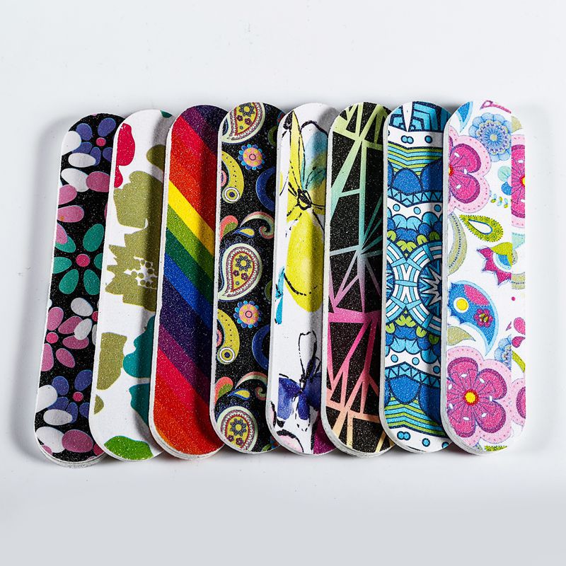 【Buy 2 Get 1 Free】10Pcs Flower Mini Double Sided Nail Art Files Random Color