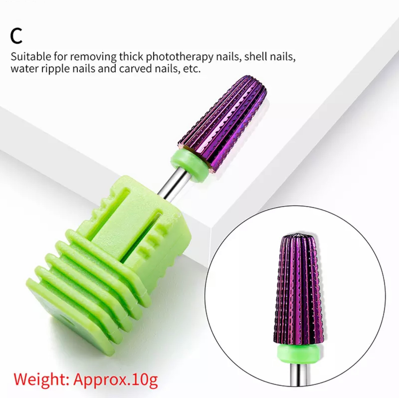 New Purple Plated 5 in 1 Carbide Nail Drill Bits 1Pcs