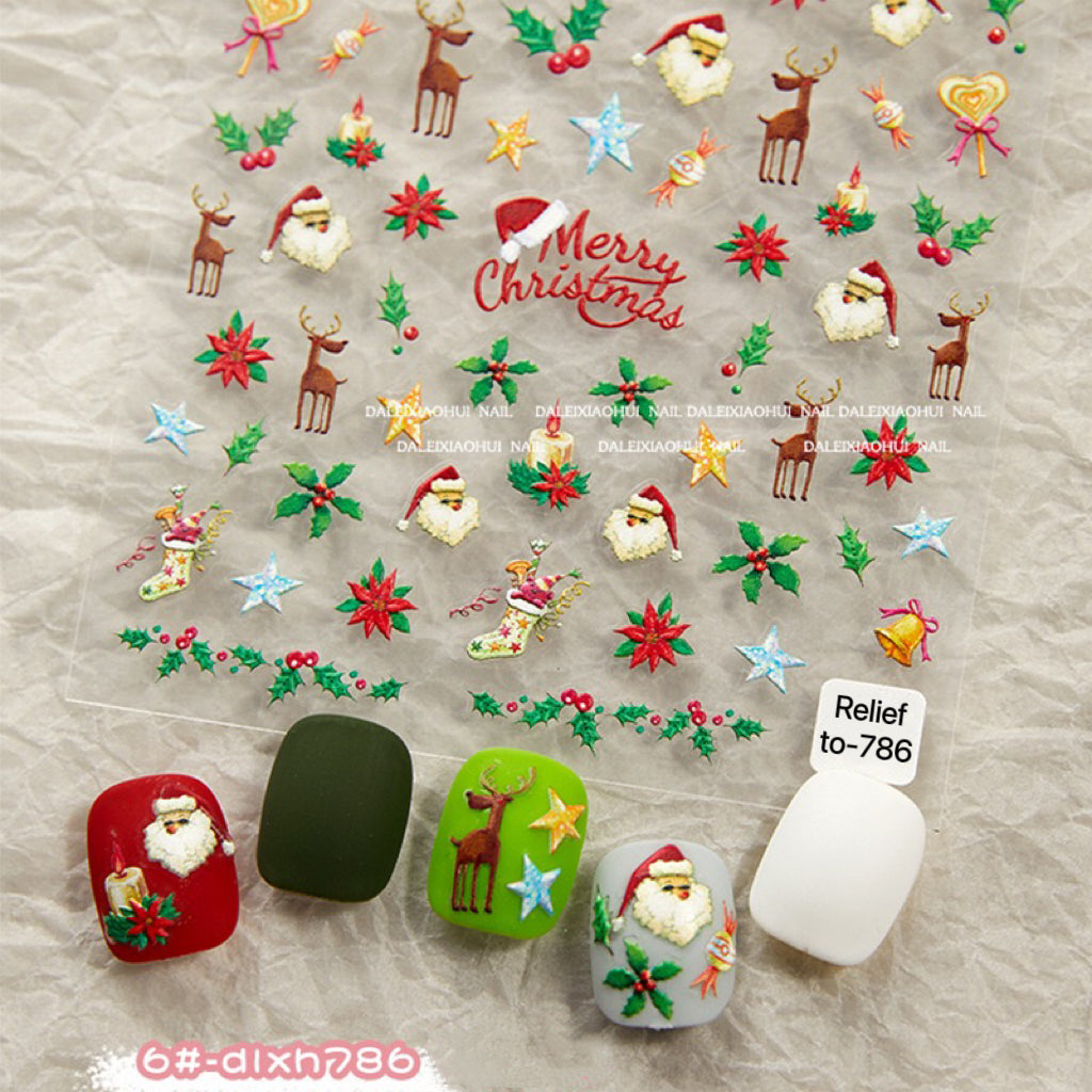 Christmas Relief Nail Stickers