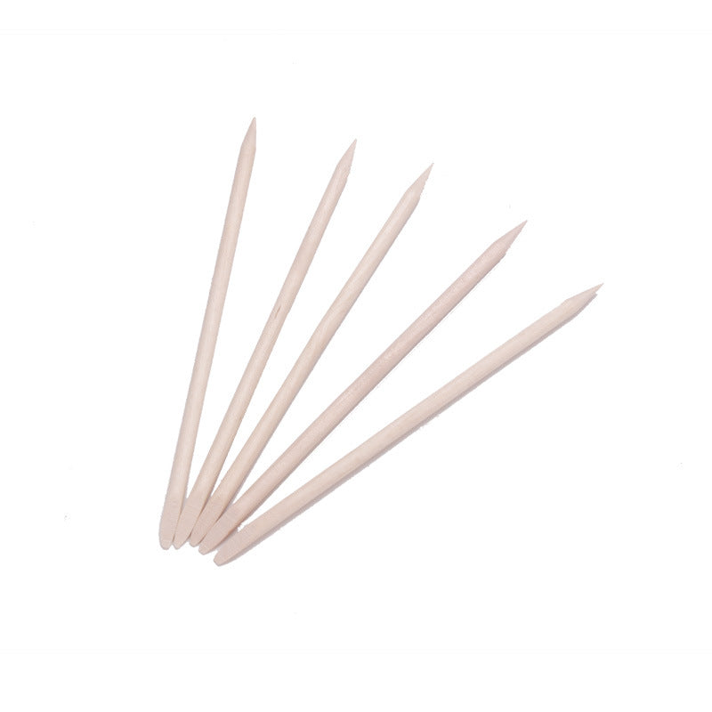 1Pack 100pcs Orange Wood 2-Way Use Nail Art Cuticle Pusher